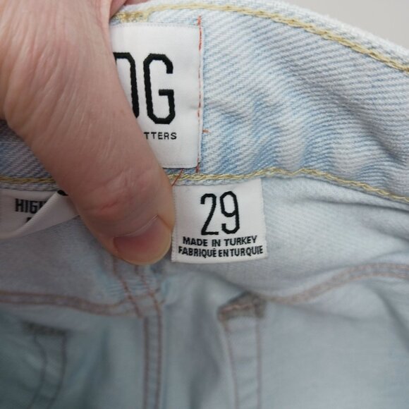 BDG Urban Outfitters High Rise Baggy Jeans Light Wash Distressed Ripped Size 29 - Picture 4 of 14